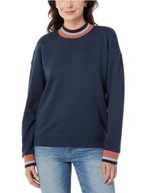 Madewell Women’s M Blue Blue Resourced Cotton Studio Ringer  Sweatshirt